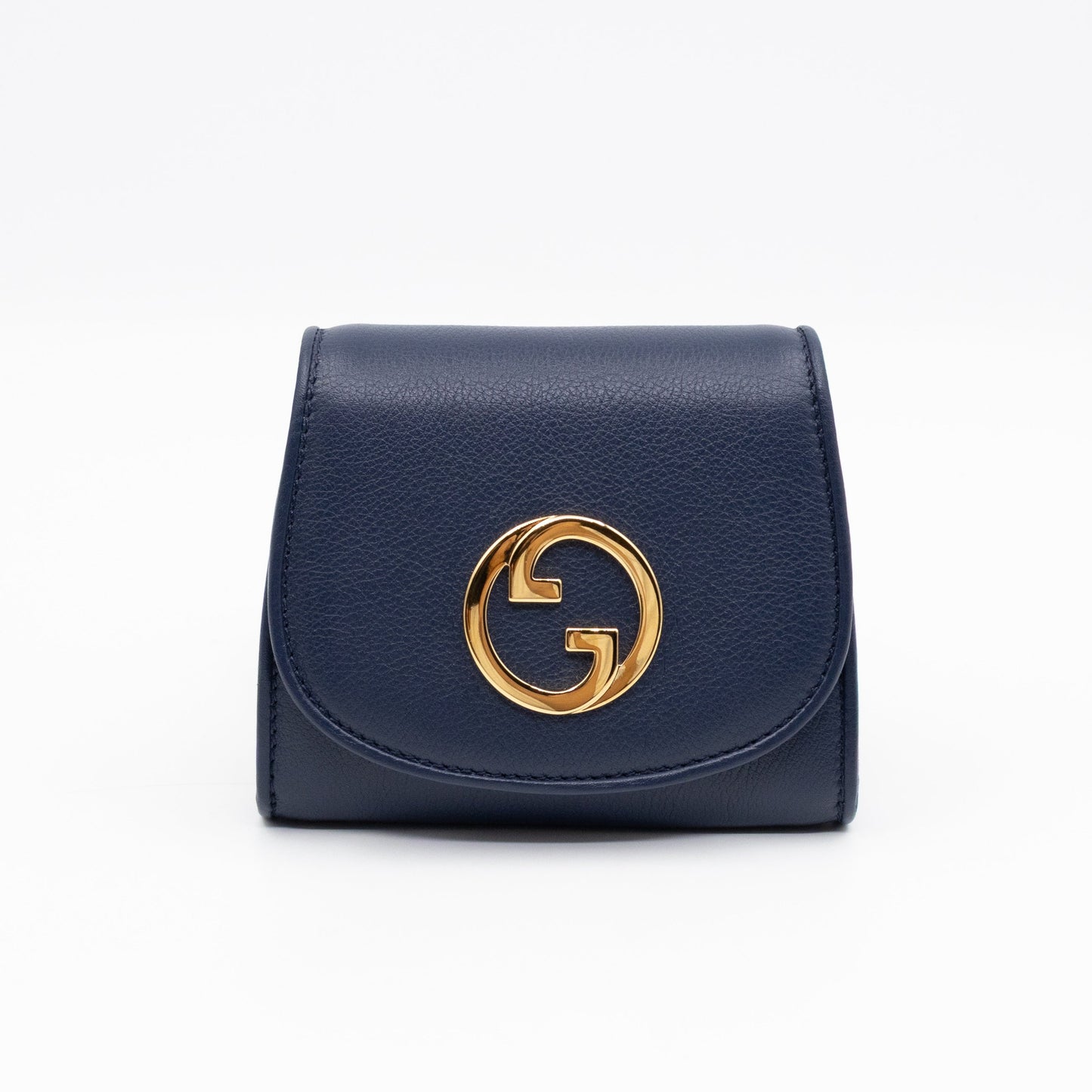 Blondie Medium Chain Wallet Bag Navy Leather