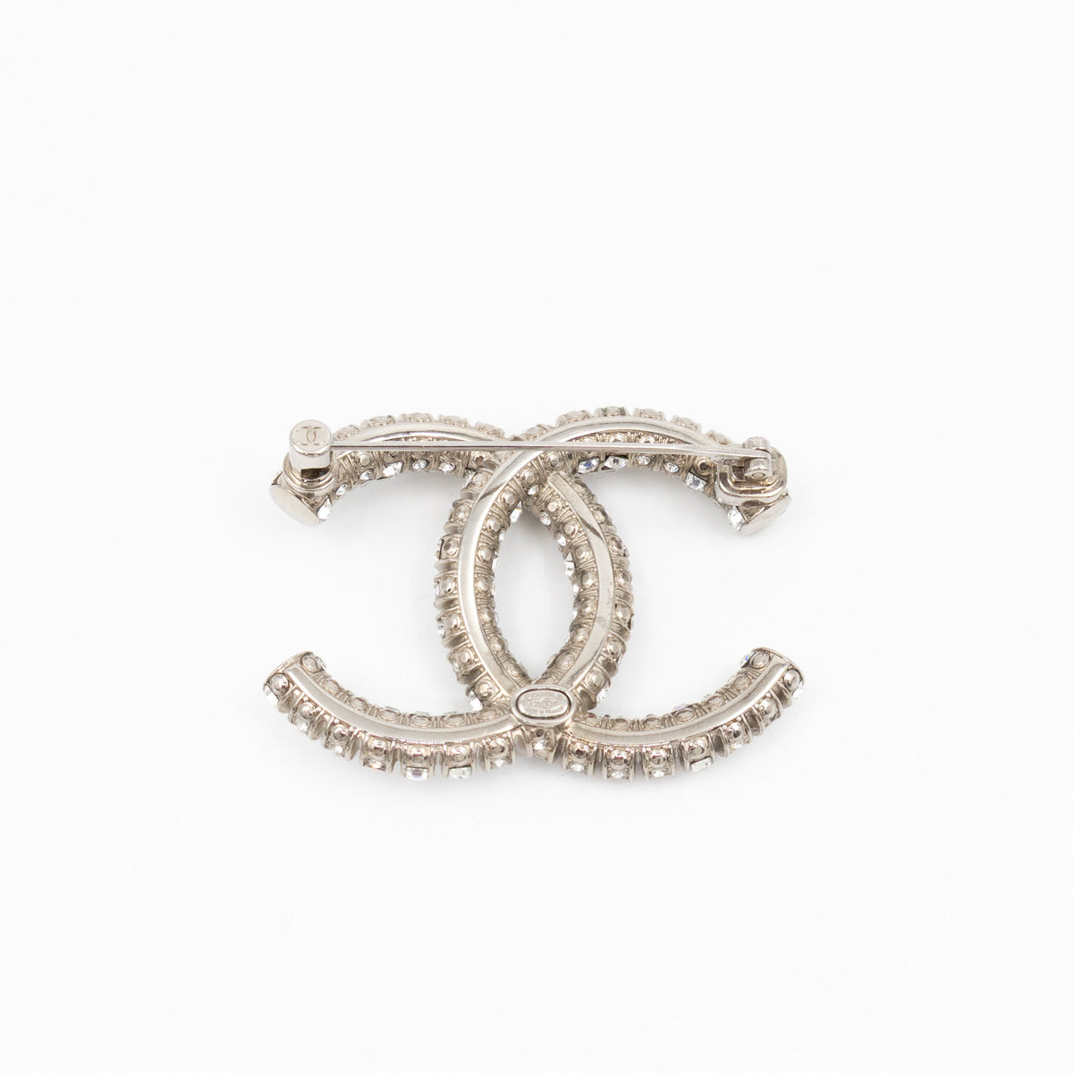 CC Crystal Silver-tone Brooch