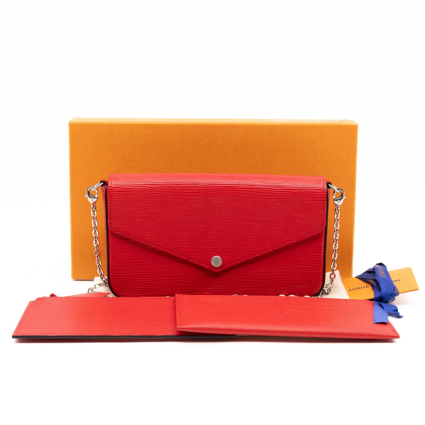 Pochette Felicie Red Epi Leather