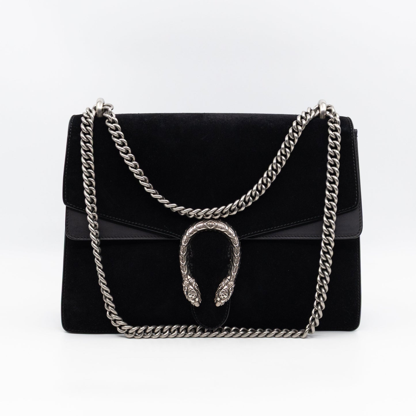 Dionysus Medium Black Suede Leather