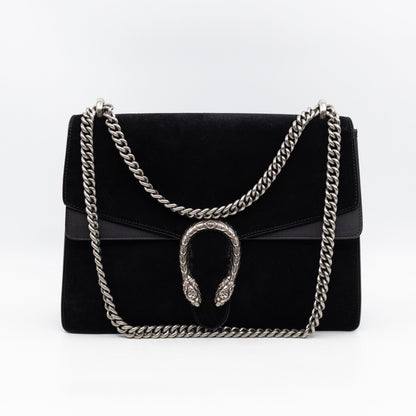 Dionysus Medium Black Suede Leather