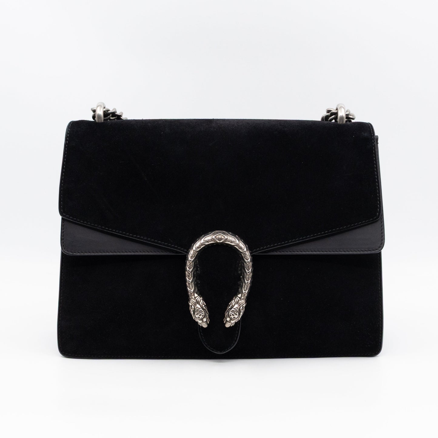 Dionysus Medium Black Suede Leather