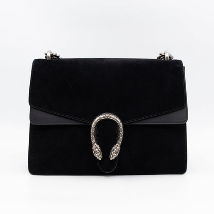 Dionysus Medium Black Suede Leather