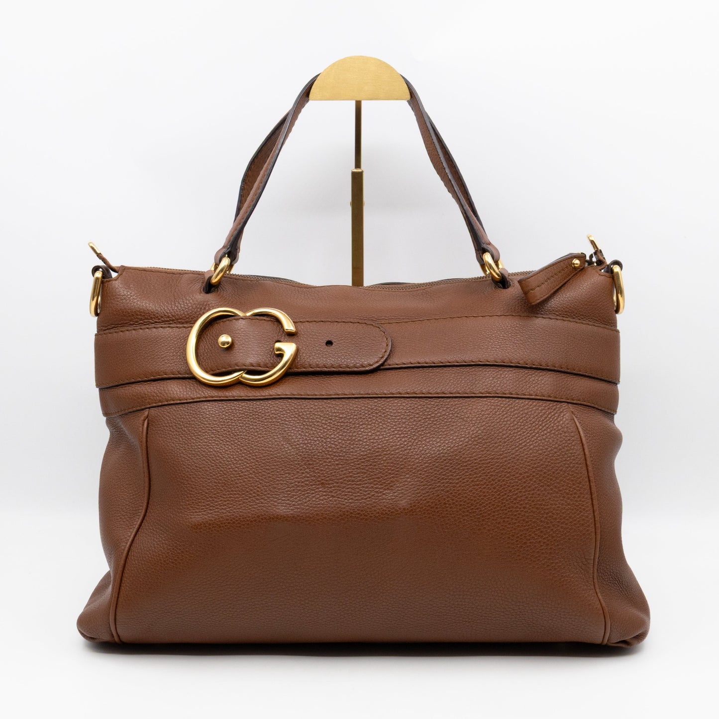 Ride Top Handle Tote Bag Brown Leather