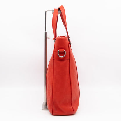 Louis-vuitton Tadao PM Tote Bag Red Damier Infini Leather