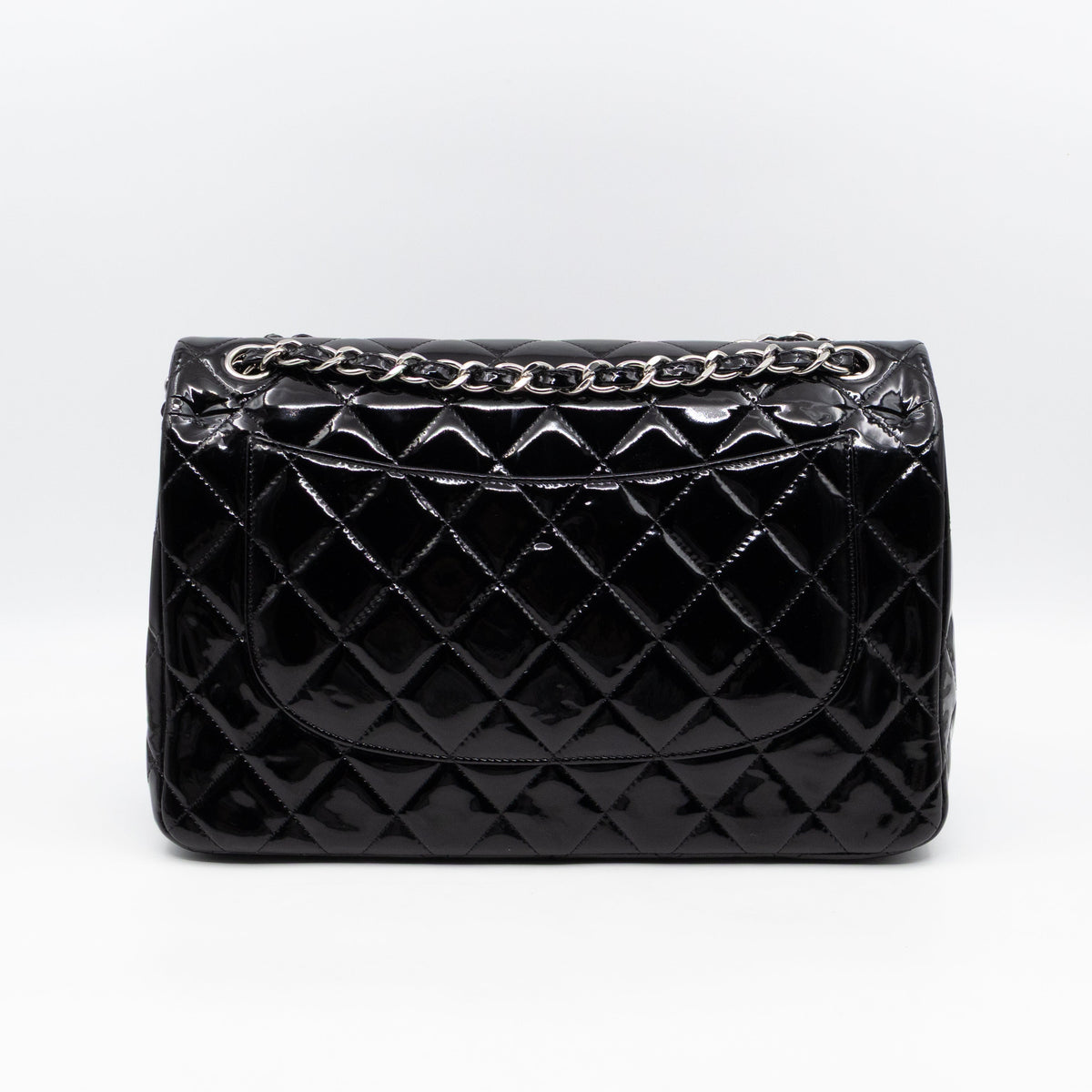 Classic Double Flap Jumbo Black Patent Leather