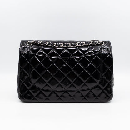 Classic Double Flap Jumbo Black Patent Leather