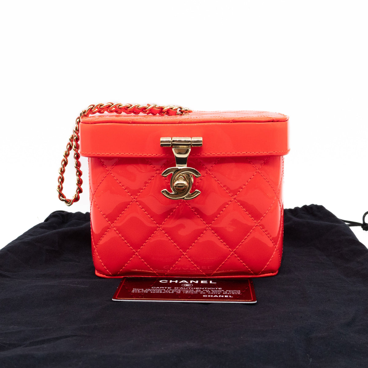 Vanity Case Minaudiere Pink Patent Leather