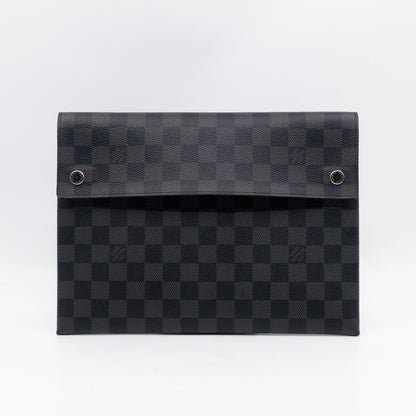 Alpha Triple Pouch Large Damier Graphite