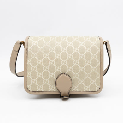 Mini Crossbody Bag Interlocking G Beige GG Supreme Canvas