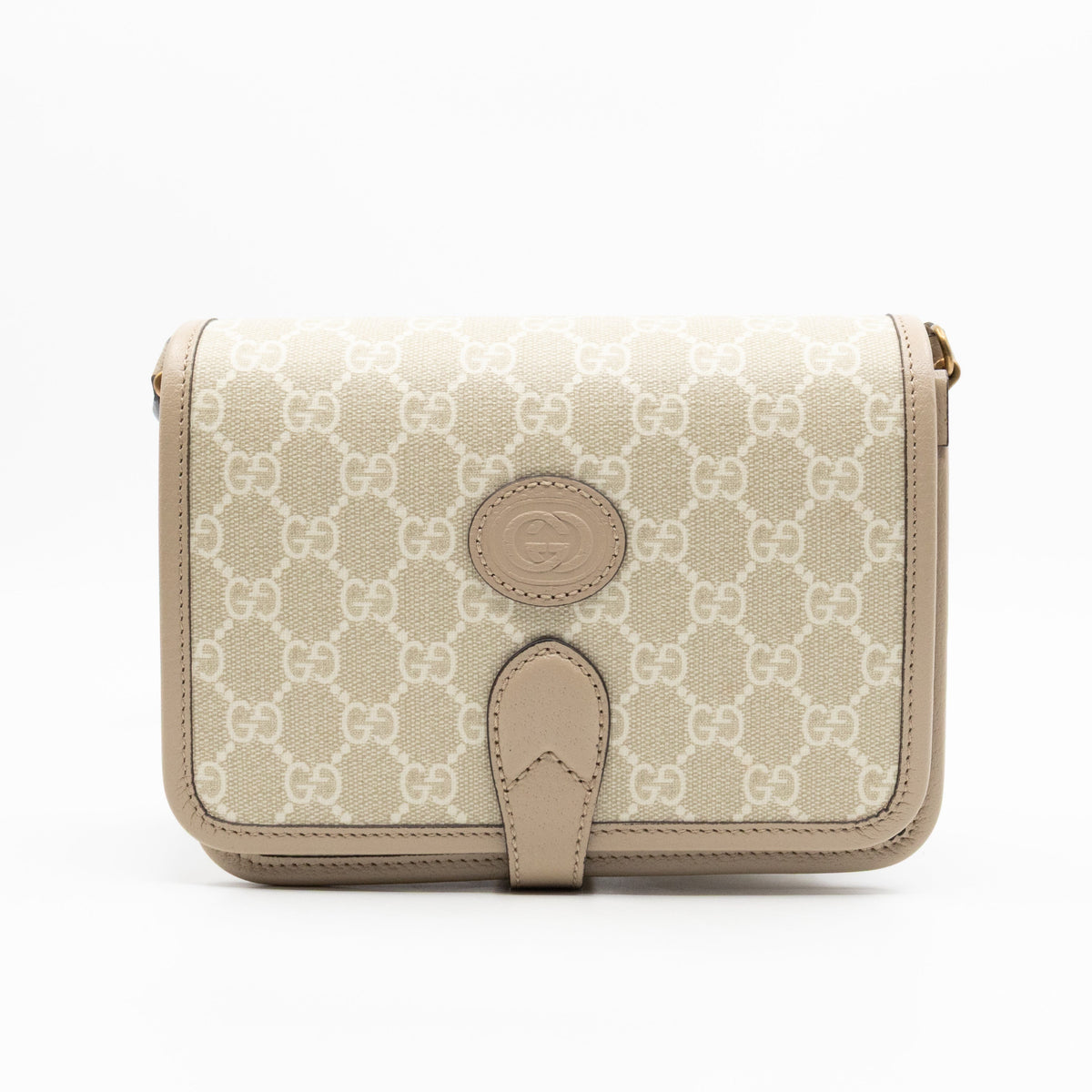 Mini Crossbody Bag Interlocking G Beige GG Supreme Canvas