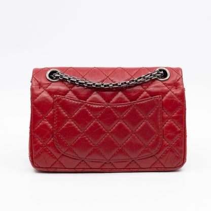 2.55 Reissue Mini Double Flap Red Leather