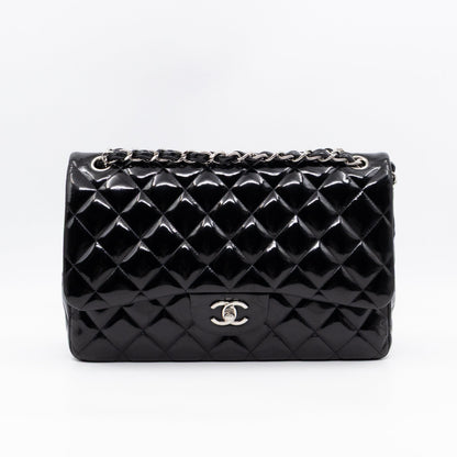 Classic Double Flap Jumbo Black Patent Leather