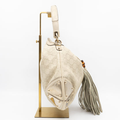 Indy Top Handle Guccissima Ivory Leather