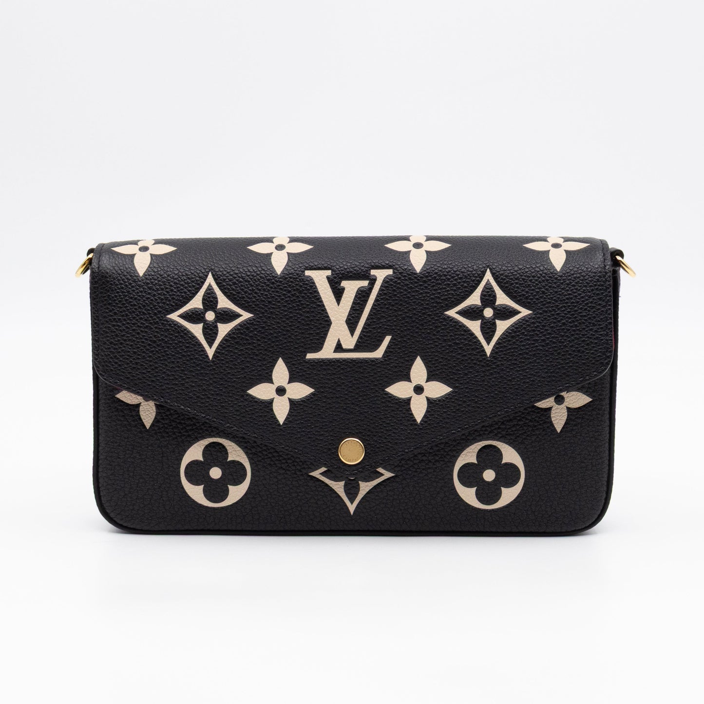 Pochette Felicie Monogram Empreinte Bicolor Black & Beige