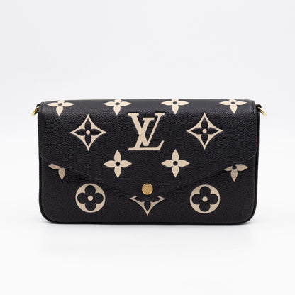 Pochette Felicie Monogram Empreinte Bicolor Black & Beige