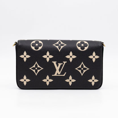 Pochette Felicie Monogram Empreinte Bicolor Black & Beige