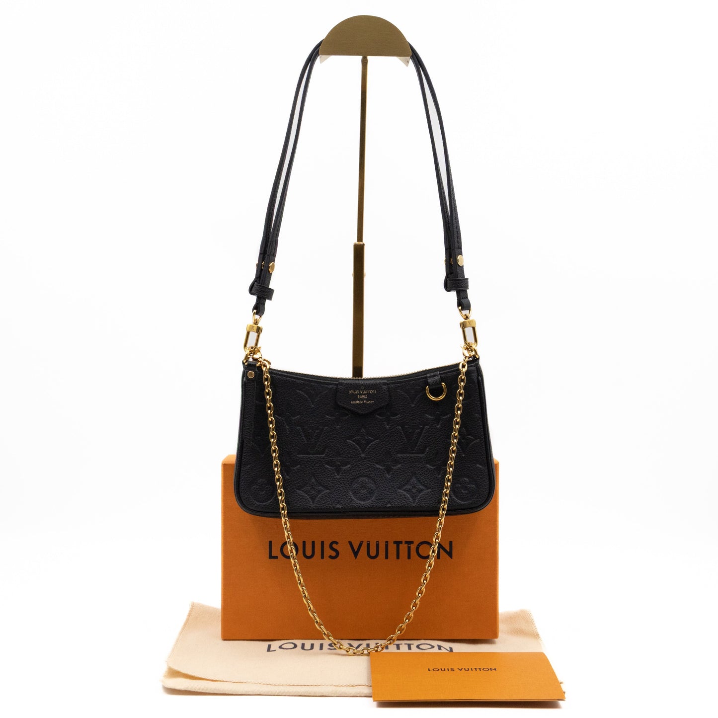 Easy Pouch On Strap Black Monogram Empreinte