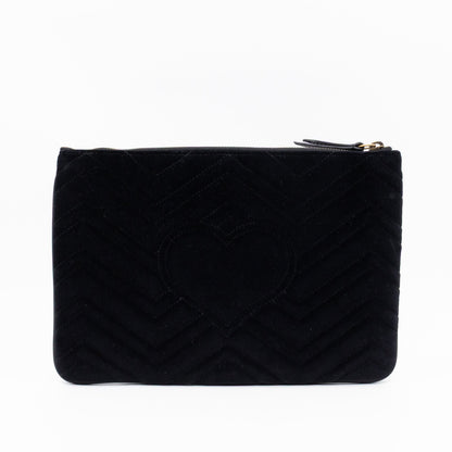 GG Marmont Zip Pouch Black Velvet