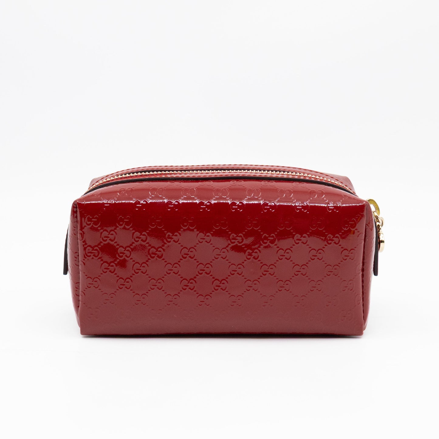 Cosmetic Pouch Red Patent Leather