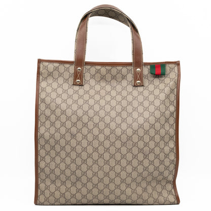 Web Loop Tote Large GG Supreme Canvas Brown