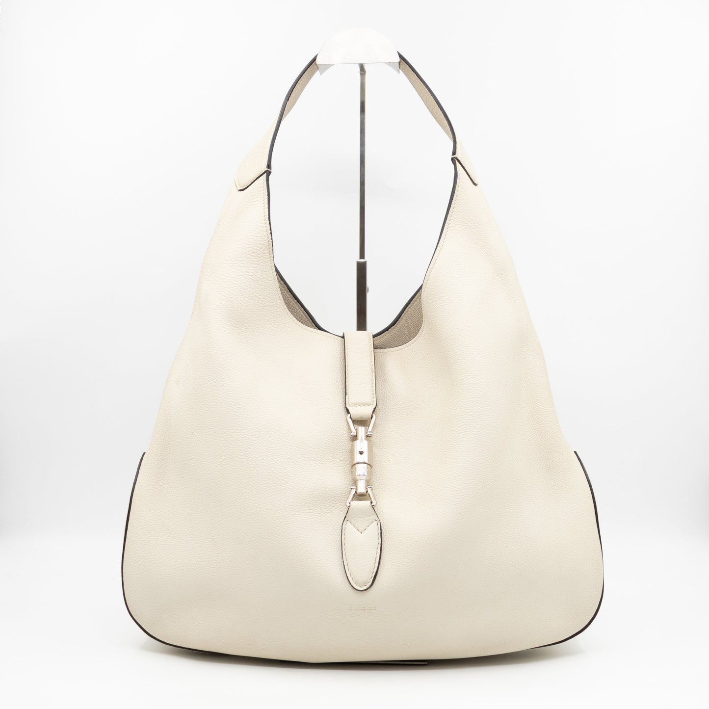 Jackie Large Hobo Bag White Leather