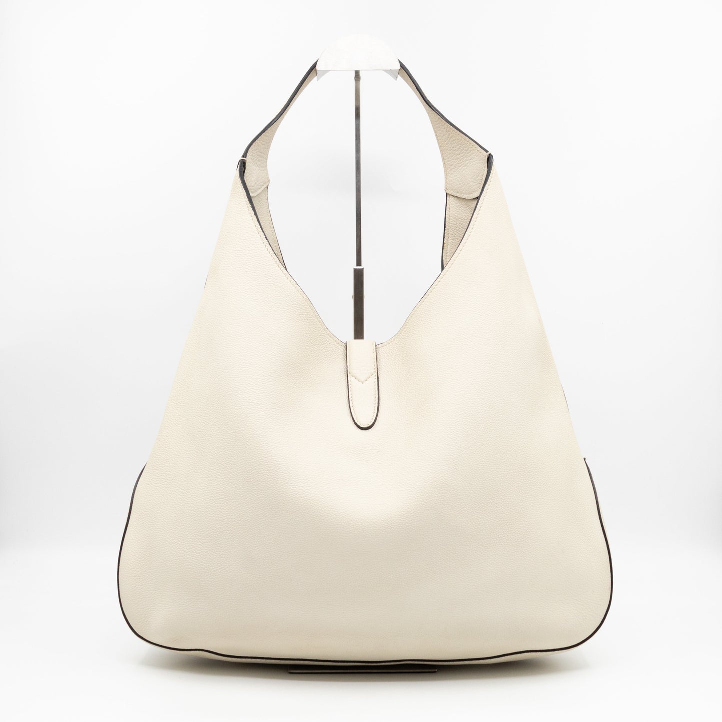 Jackie Large Hobo Bag White Leather