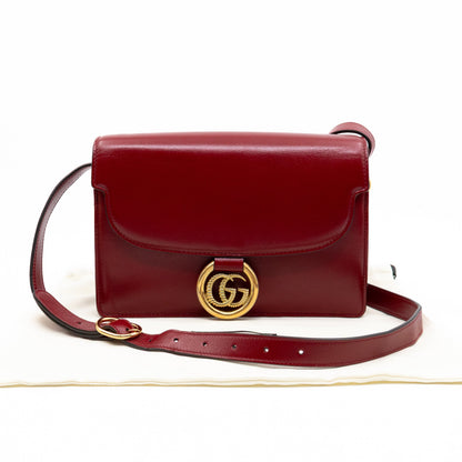GG Ring Small Shoulder Bag Red Leather