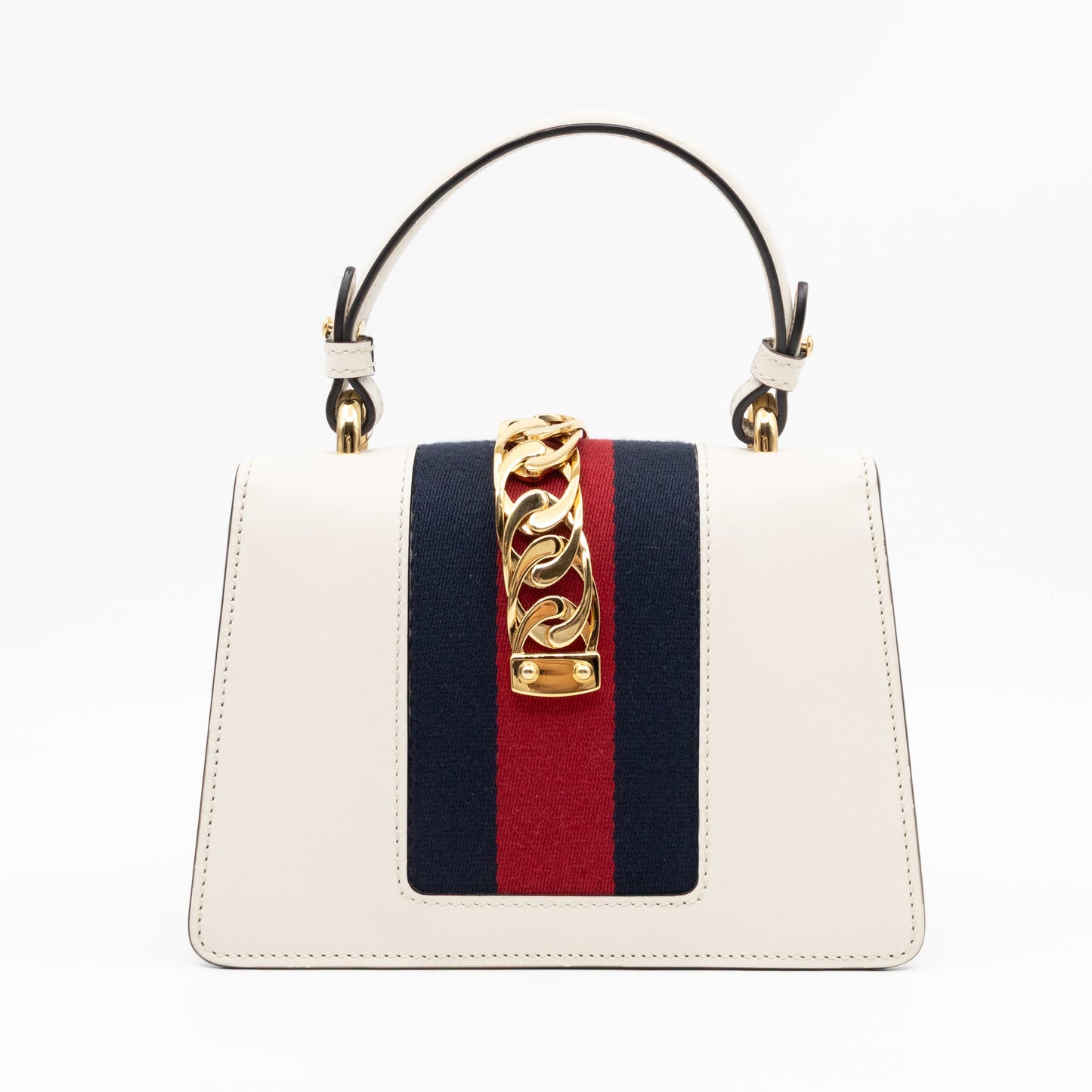Sylvie Mini Top Handle White Leather