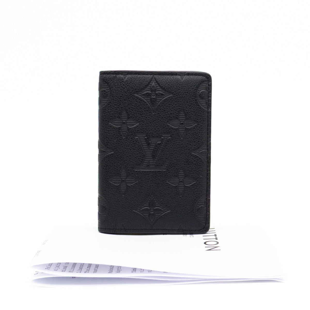 Pocket Organiser Black Shadow Leather
