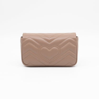 GG Marmont Super Mini Flap Bag Dusty Pink Leather