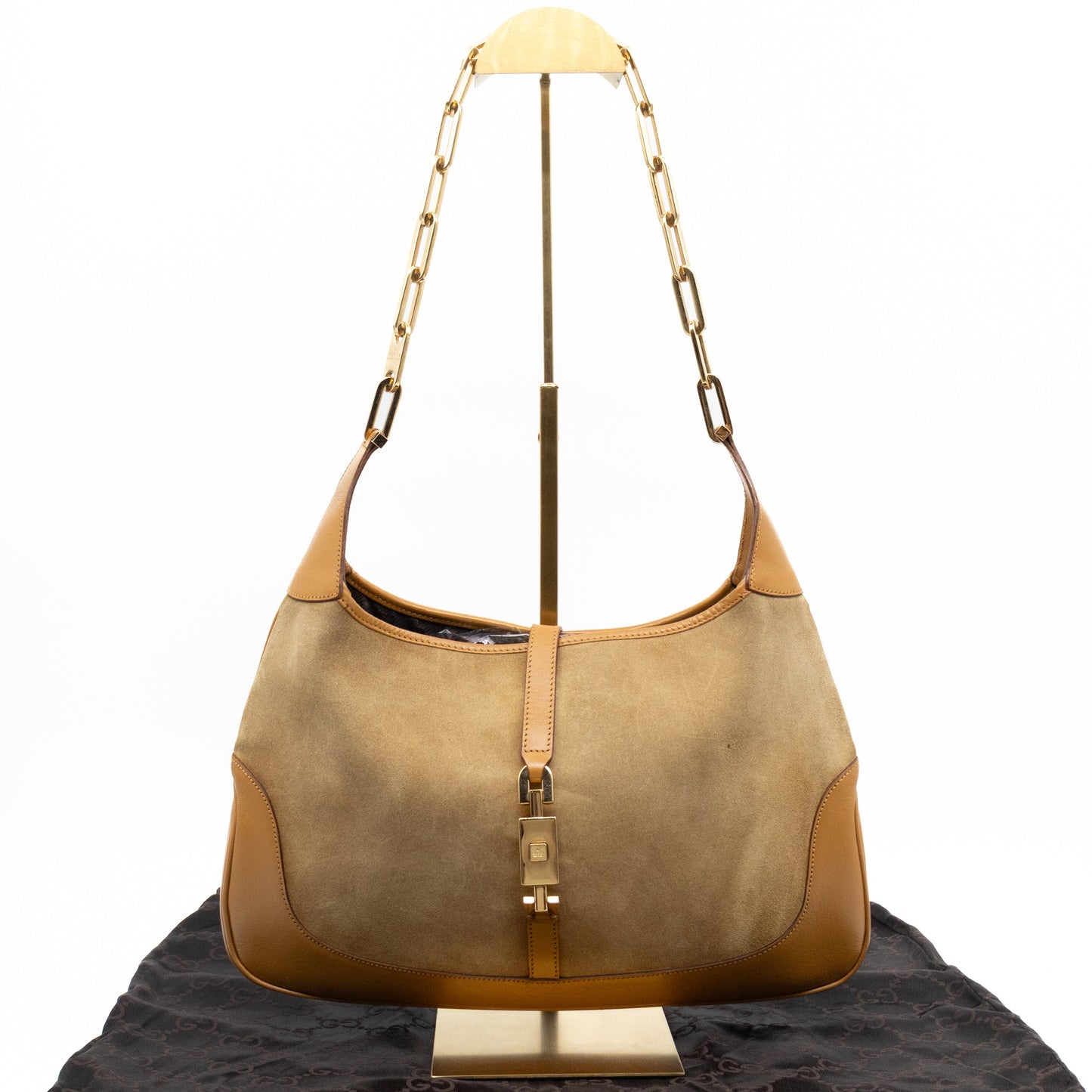 Jackie Chain Bag Beige Suede Leather