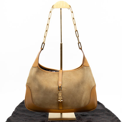 Jackie Chain Bag Beige Suede Leather