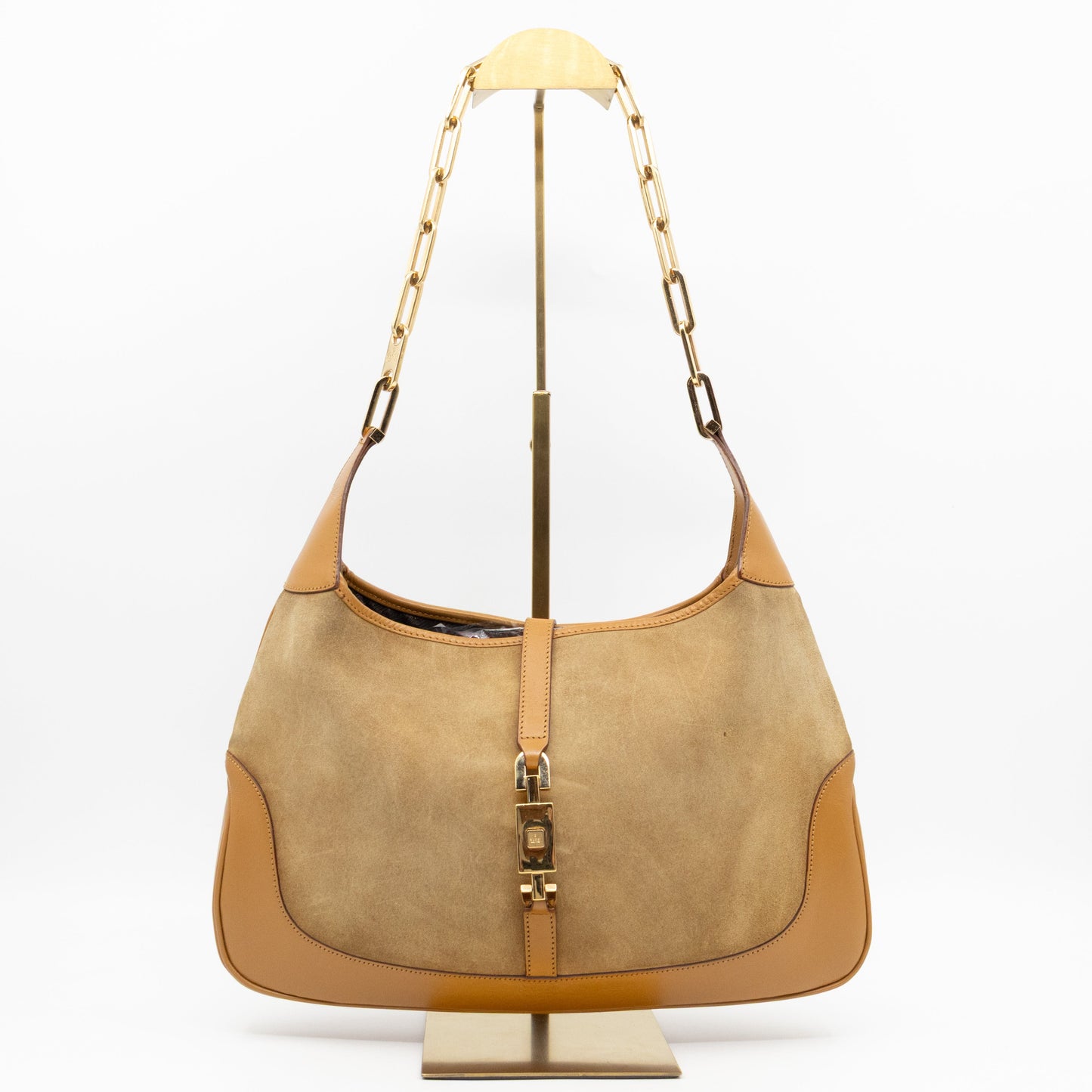 Jackie Chain Bag Beige Suede Leather