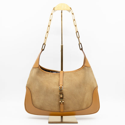 Jackie Chain Bag Beige Suede Leather