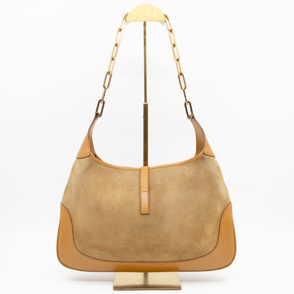 Jackie Chain Bag Beige Suede Leather