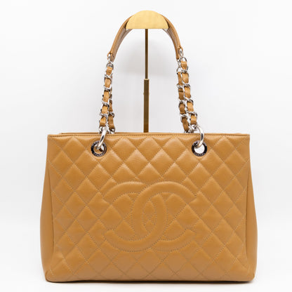 GST Grand Shopping Tote Dark Beige Caviar Silver