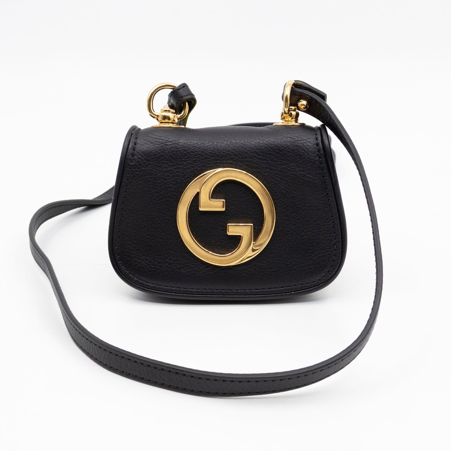Blondie Card Case On Strap Black Leather