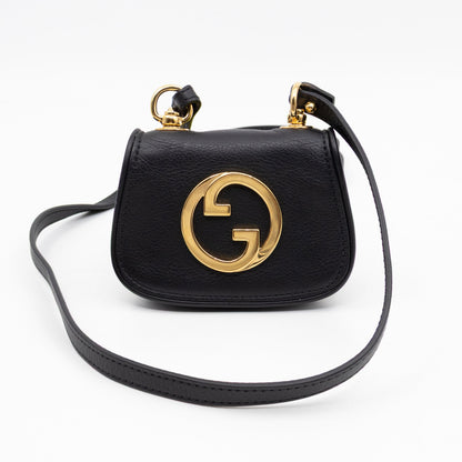 Blondie Card Case On Strap Black Leather
