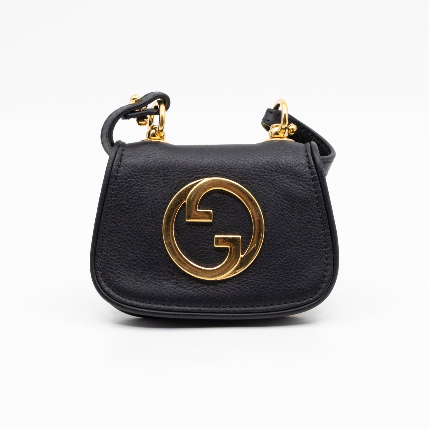 Blondie Card Case On Strap Black Leather
