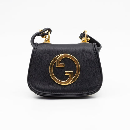 Blondie Card Case On Strap Black Leather
