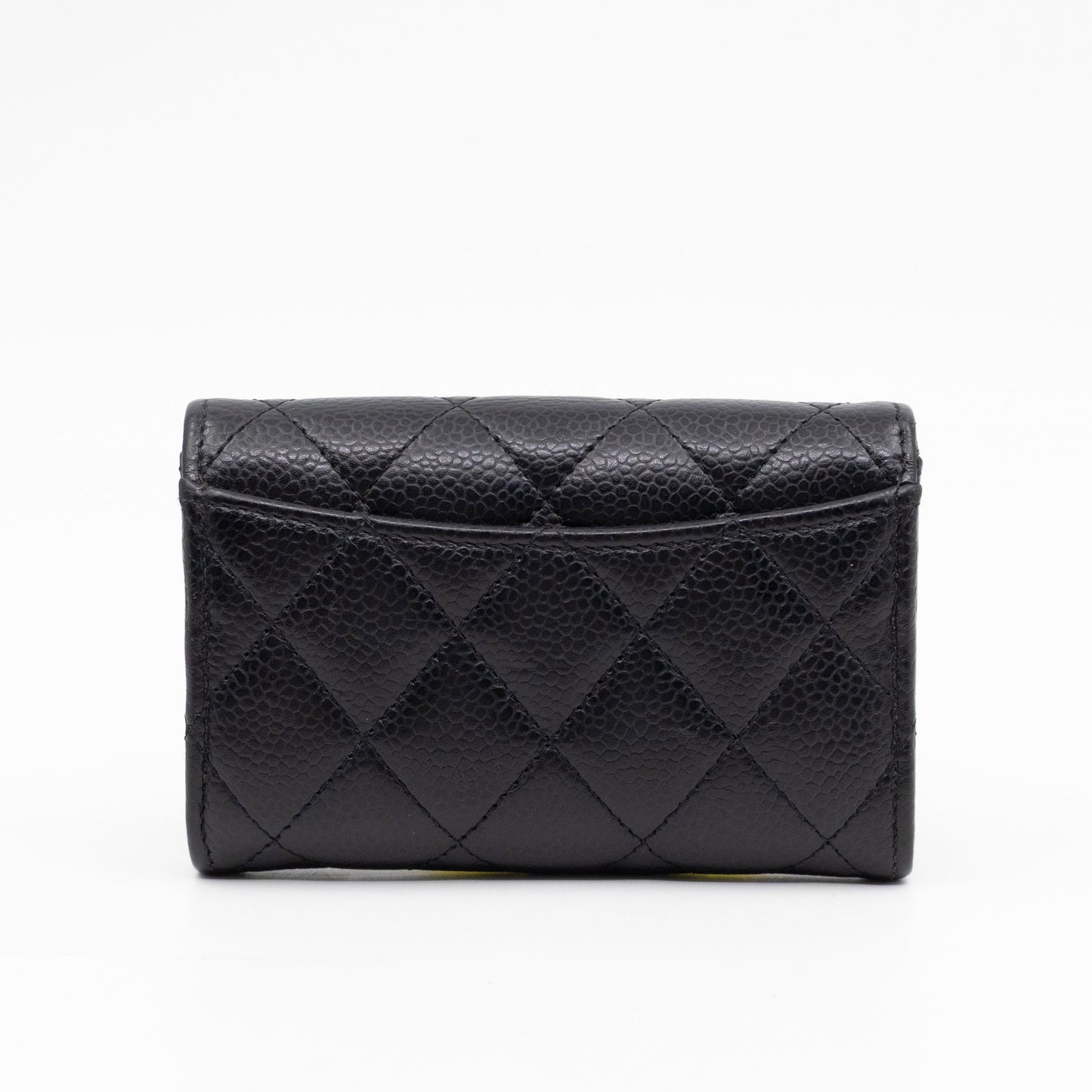 Classic Flap Card Wallet Black Caviar Leather