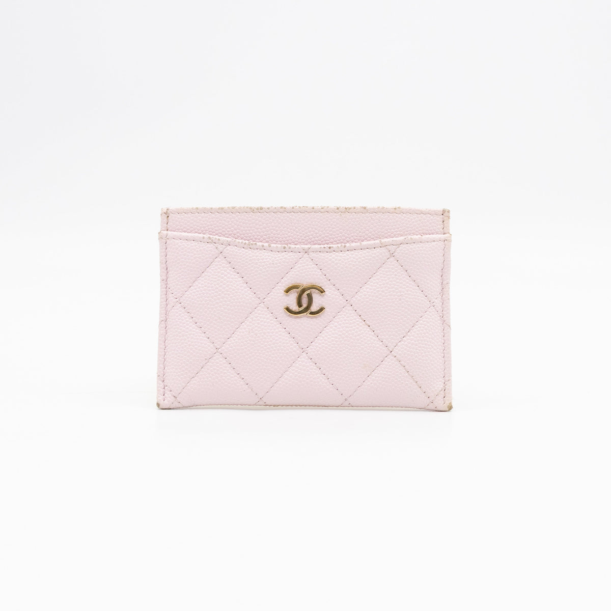 Classic Card Holder Light Pink Caviar Gold