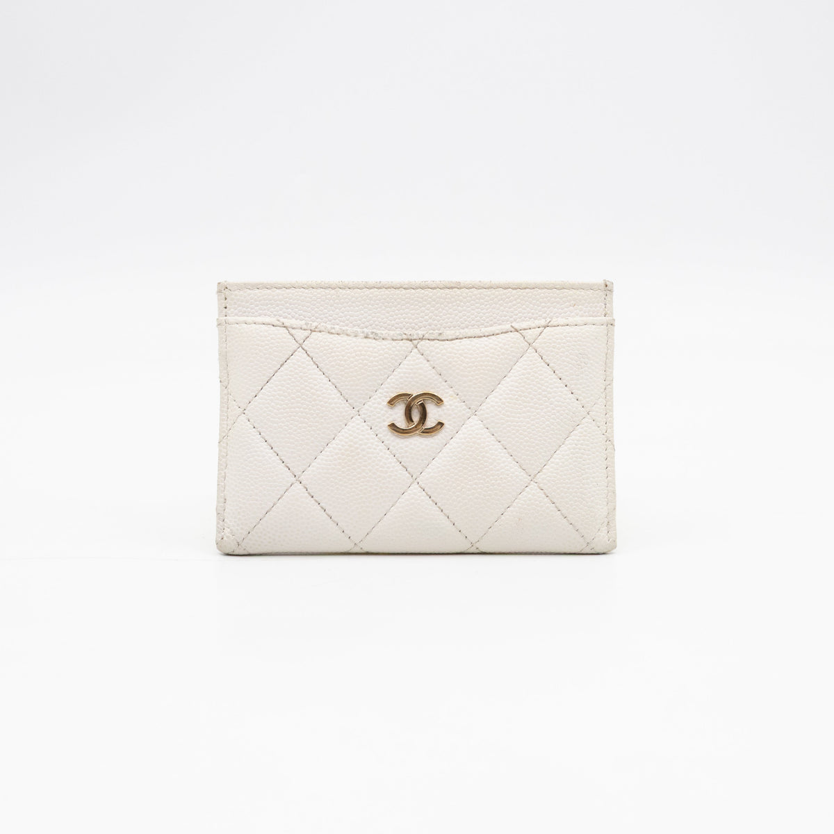 Classic Card Holder White Caviar Gold