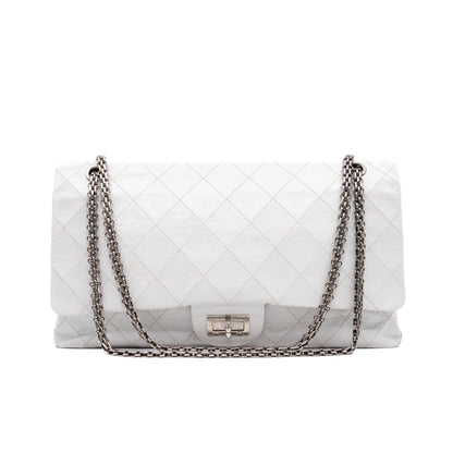 2.55 Reissue 228 Double Flap Bag White Leather