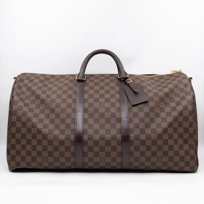Keepall 55 Bandouliere Damier Ebene