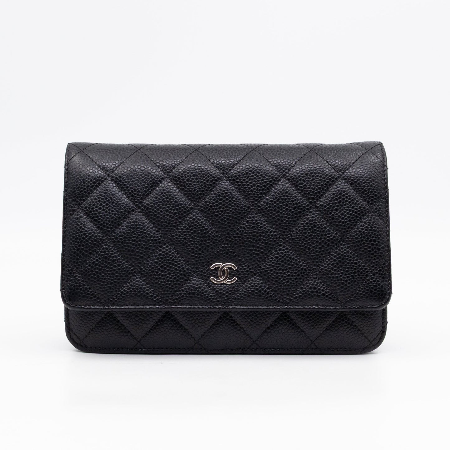 Classic Wallet On Chain Black Caviar Silver