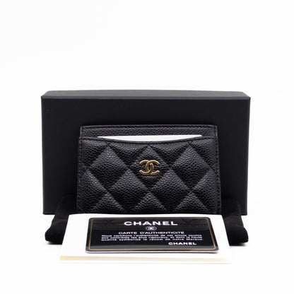 Classic Card Holder Black Caviar Gold