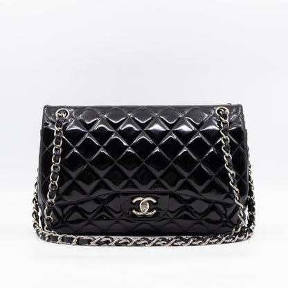 Classic Double Flap Jumbo Black Patent Leather