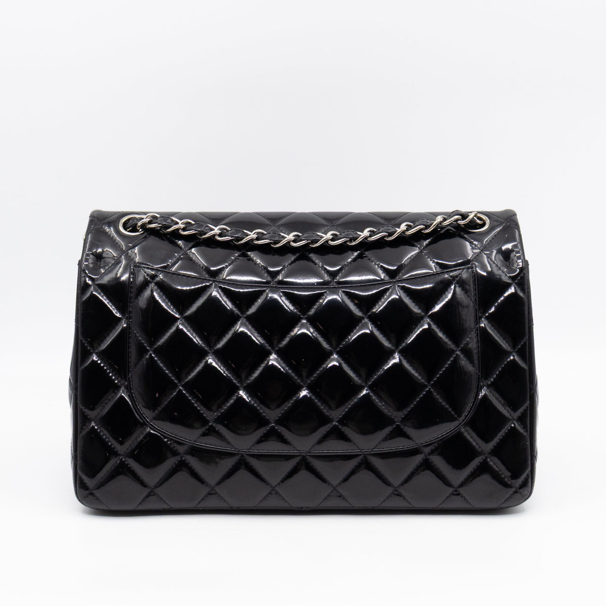 Classic Double Flap Jumbo Black Patent Leather
